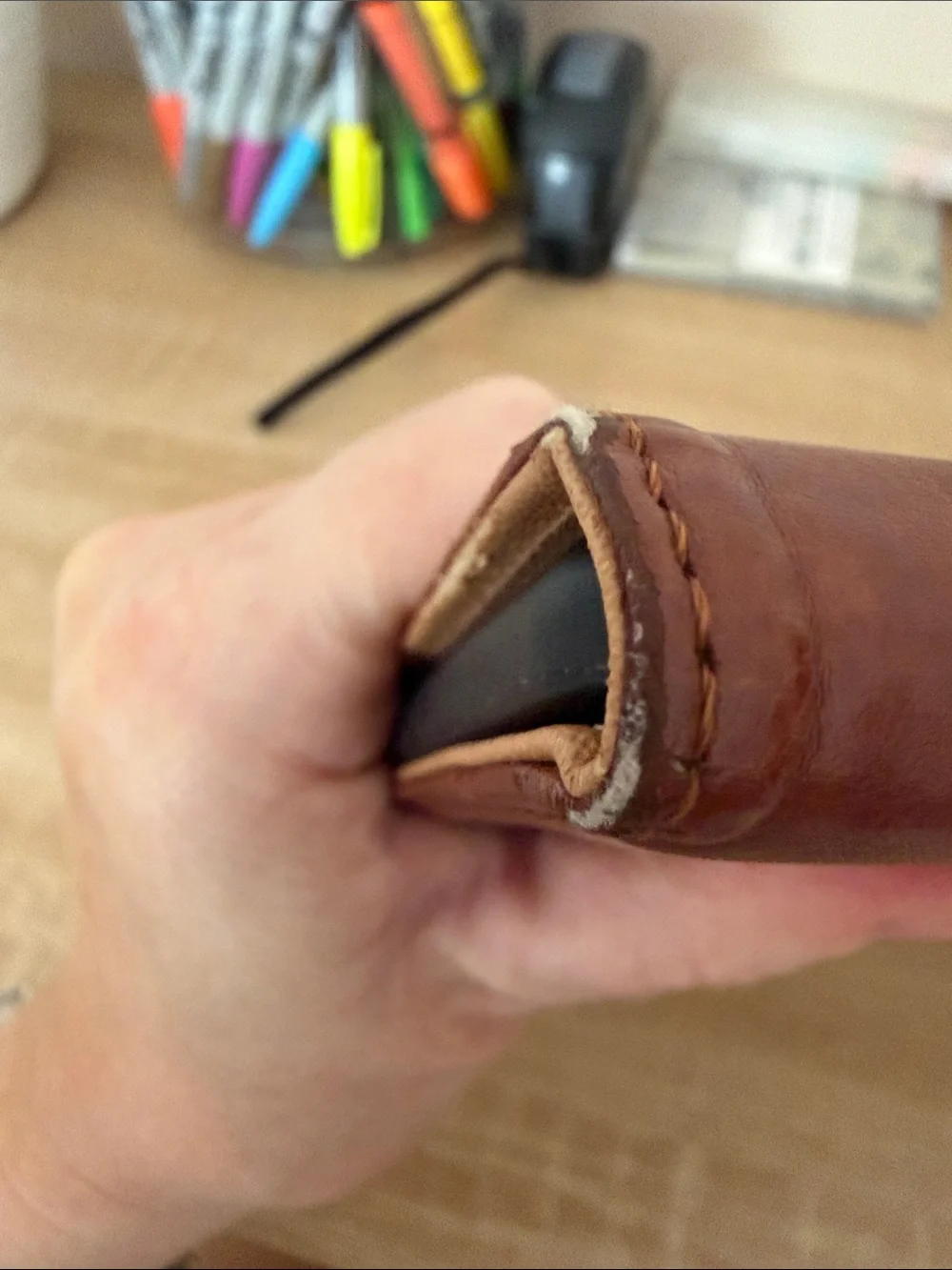 Brown Leather Look Tablet Folio Case
